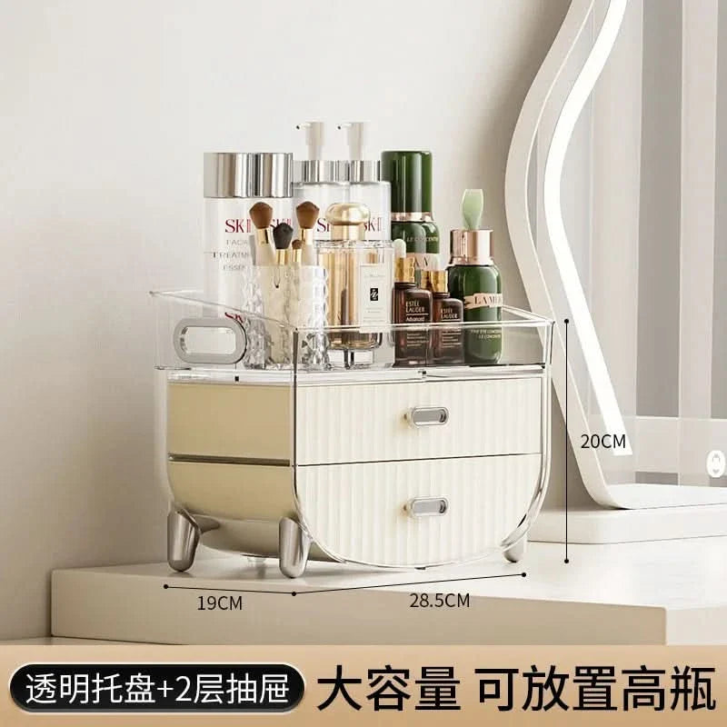 Norvo | Oppladbar kosmetikkorganisator – Transparent støvfri sminke