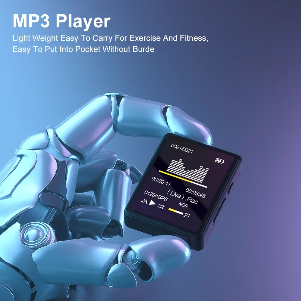 Norvo | Bærbar Bluetooth MP3-spiller med HiFi-stereo, Mini MP4 videovisning, LED-skjerm og stemmeopptak