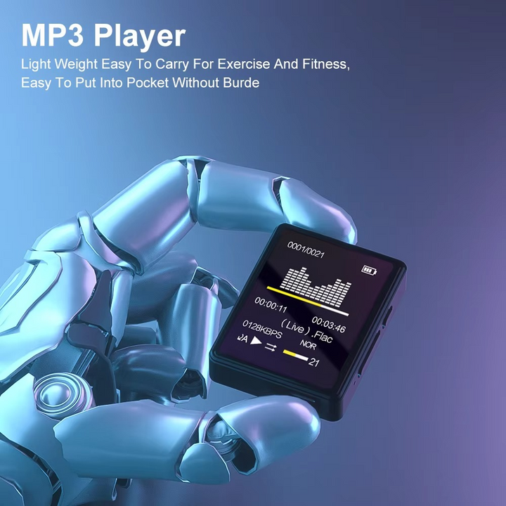 Norvo | Bærbar Bluetooth MP3-spiller med HiFi-stereo, Mini MP4 videovisning, LED-skjerm og stemmeopptak