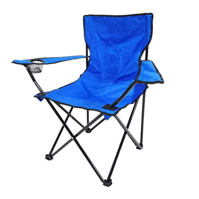 Norvo | Bærbar sammenleggbar campingstol med armlene, ryggstøtte og koppholder