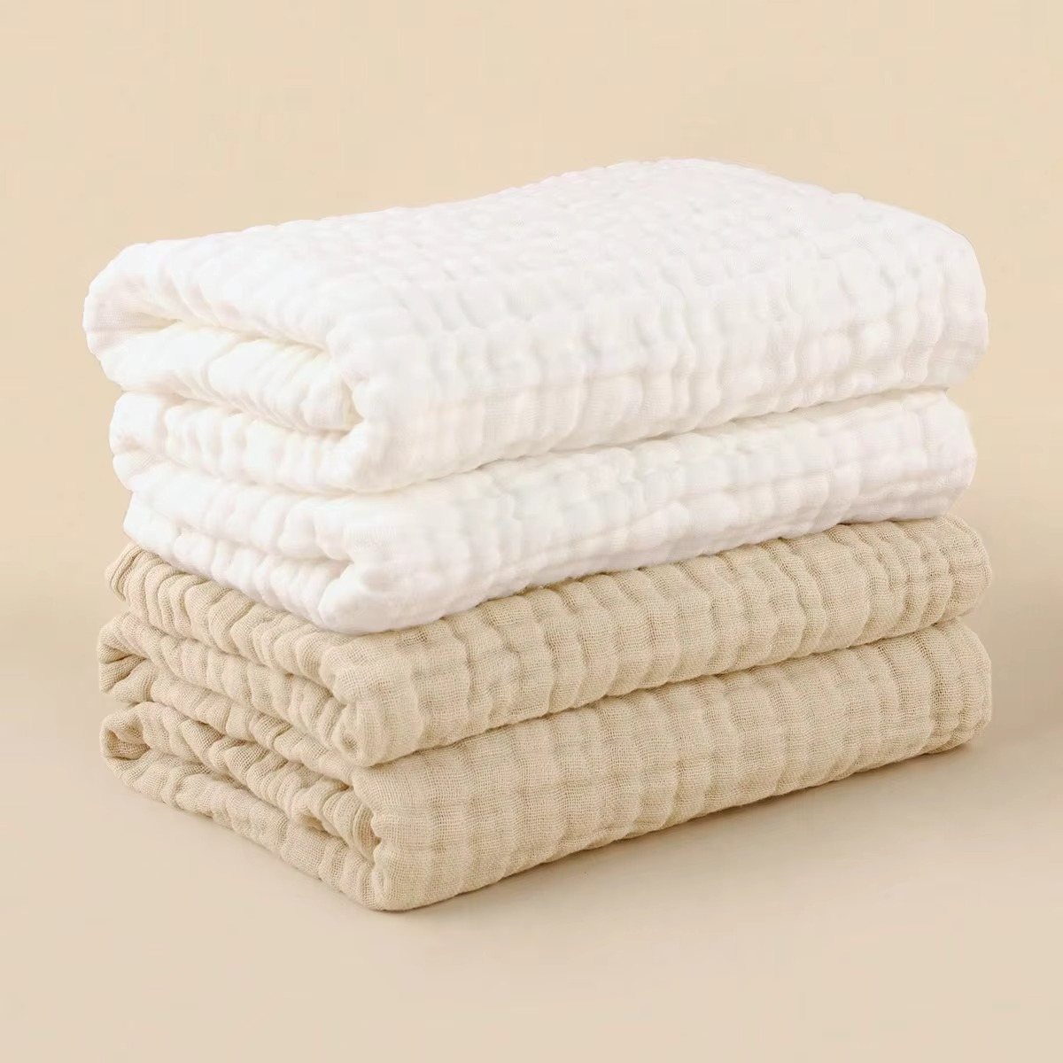 Norvo | Luksuriøs 6-lags bomull pustende baby swaddle teppe med blonderkant