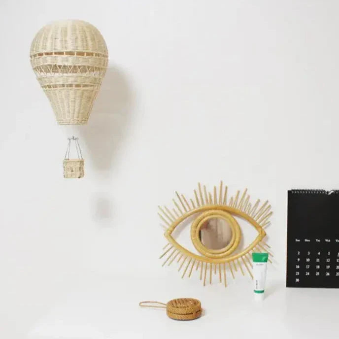 Norvo | Håndlaget Rattan Vevd Ballong Mobil Ornament