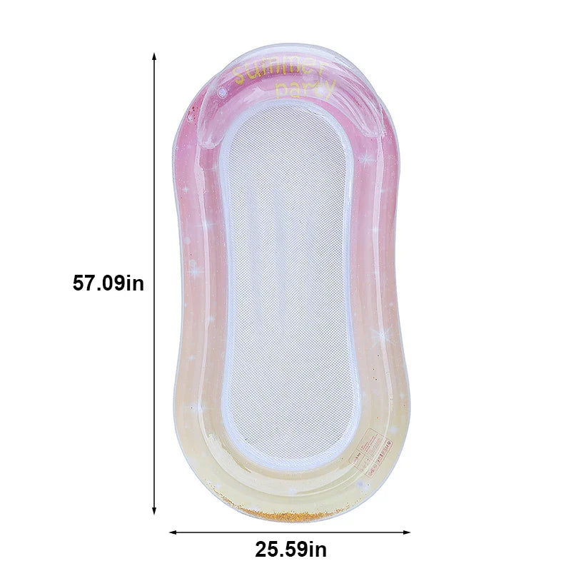 Norvo | AquaLiva Oppblåsbar Svømmelytter Rooxin | Ergonomisk Svømmehimmelseng med Mesh & Armlener | For Basseng, Innsjø & Strand
