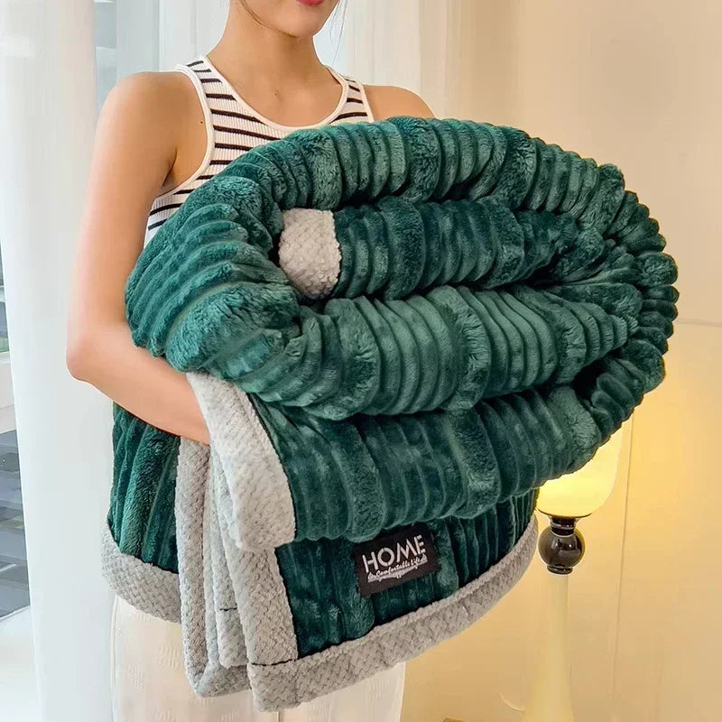 Norvo | Kosefilt BunnySoft | Ekstra tykk og varm | Korallfløyel | Dobbelsidig myk