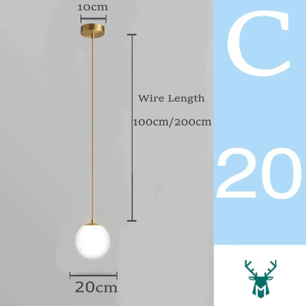 Norvo | Mid-Century Moderne Glass Ball Pendel Lys