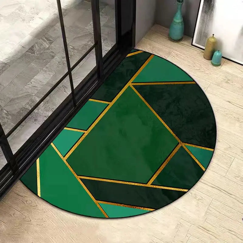 Norvo | AquaSoft Super Absorbent Badmatte – Rutsjebeskyttet Halvsirkel Badmatte for Maksimal Komfort