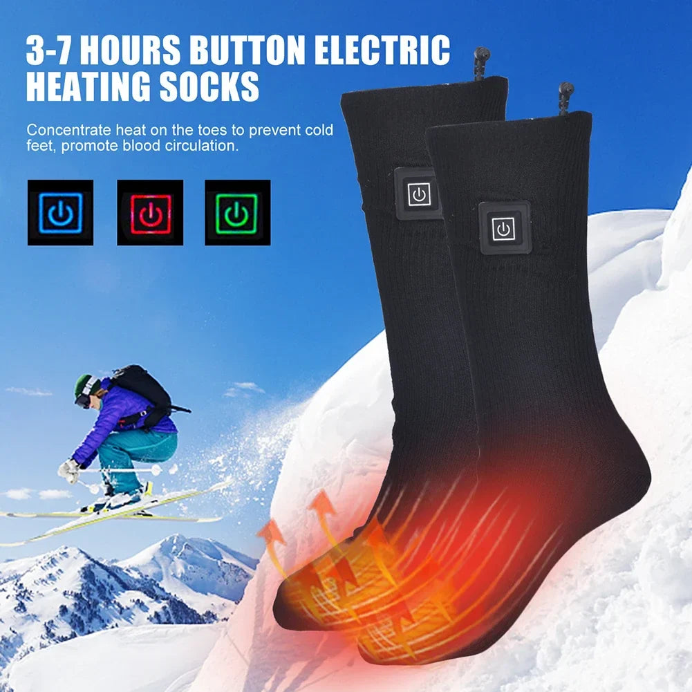Norvo | Elektrisk oppvarmede sokker | USB oppvarmede sokker for kvinner og menn | 3 varmeinnstillinger | Ideell for ski, sykling og utendørs | ThermaStep