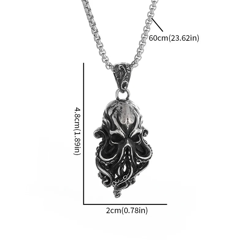 Norvo | Gotisk Hodeskalle Octopus Tentakel Halskjede