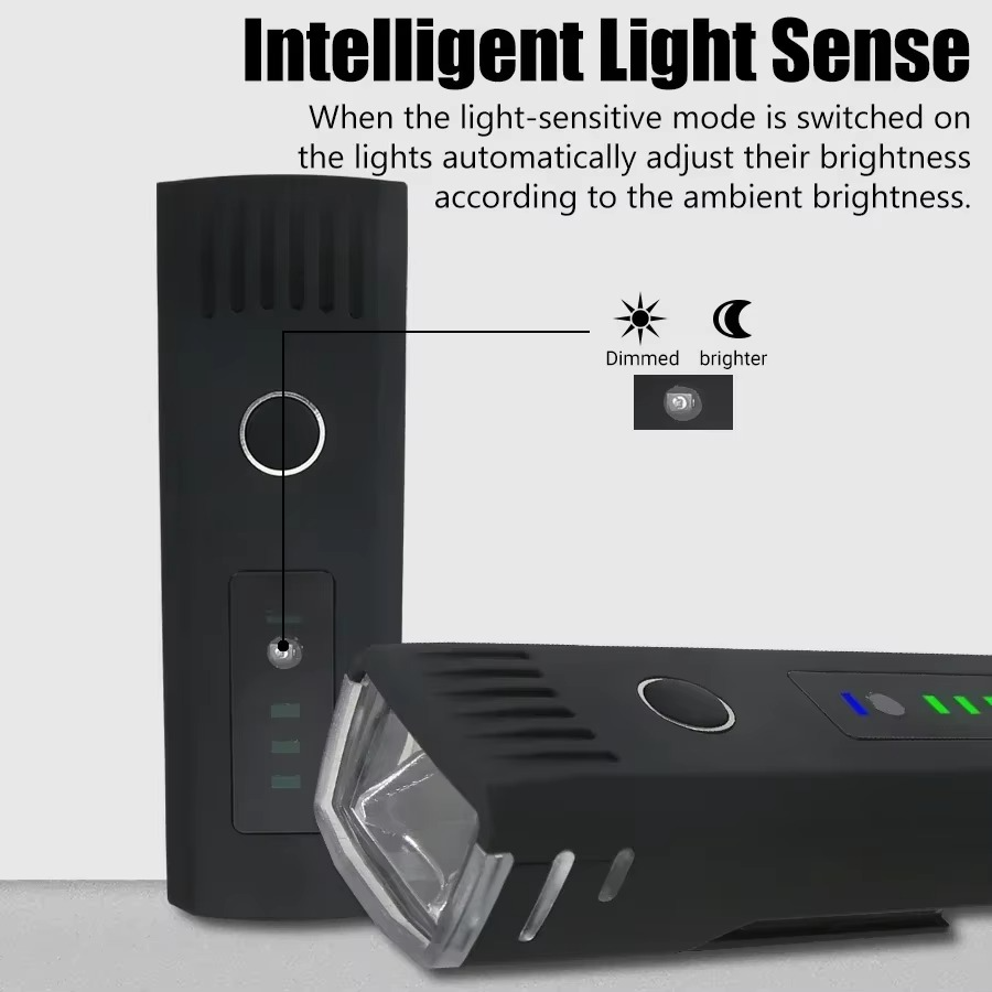 Norvo | USB Oppladbart Sykkel Front- og Baklys Sett med LED Hodelykt for Nattsykling