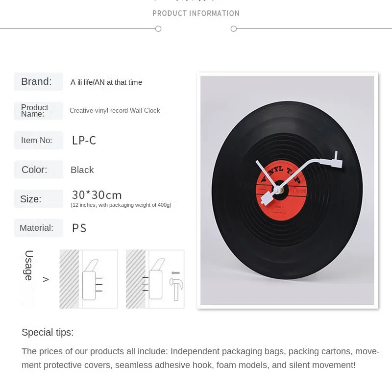 Norvo | Musikalisk Vinyl Plakatveggklokke