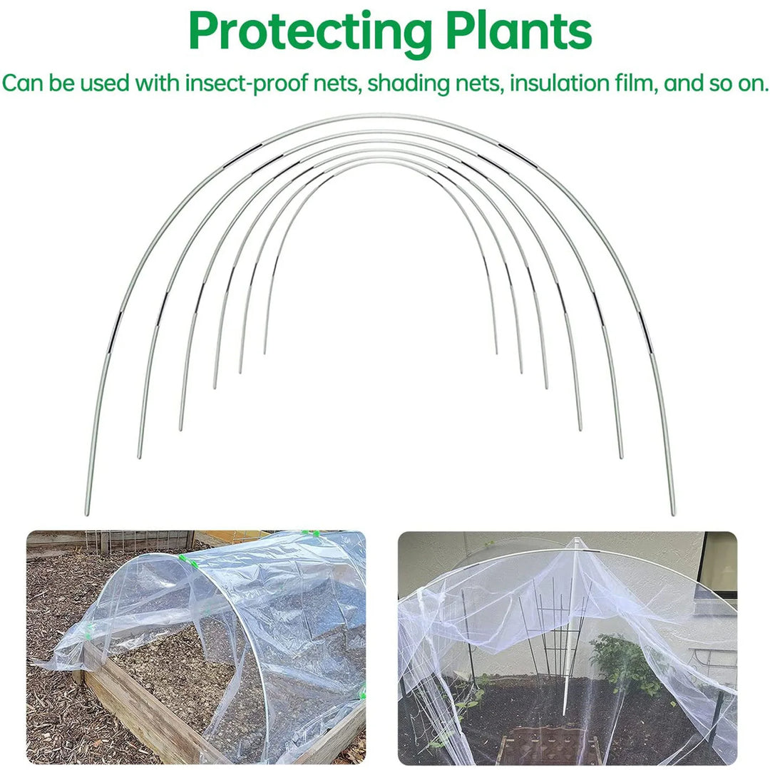 Norvo | Plantura FlexGrow Hagebue Sett laget av fiberglass | DIY Plante tunnel for hevede bed & kalde rammer | Rustfri & Gjenbrukbar | Inkludert koblinger
