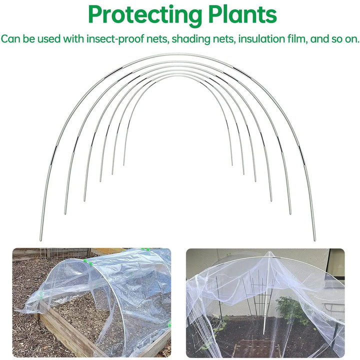Norvo | Plantura FlexGrow Hagebue Sett laget av fiberglass | DIY Plante tunnel for hevede bed & kalde rammer | Rustfri & Gjenbrukbar | Inkludert koblinger