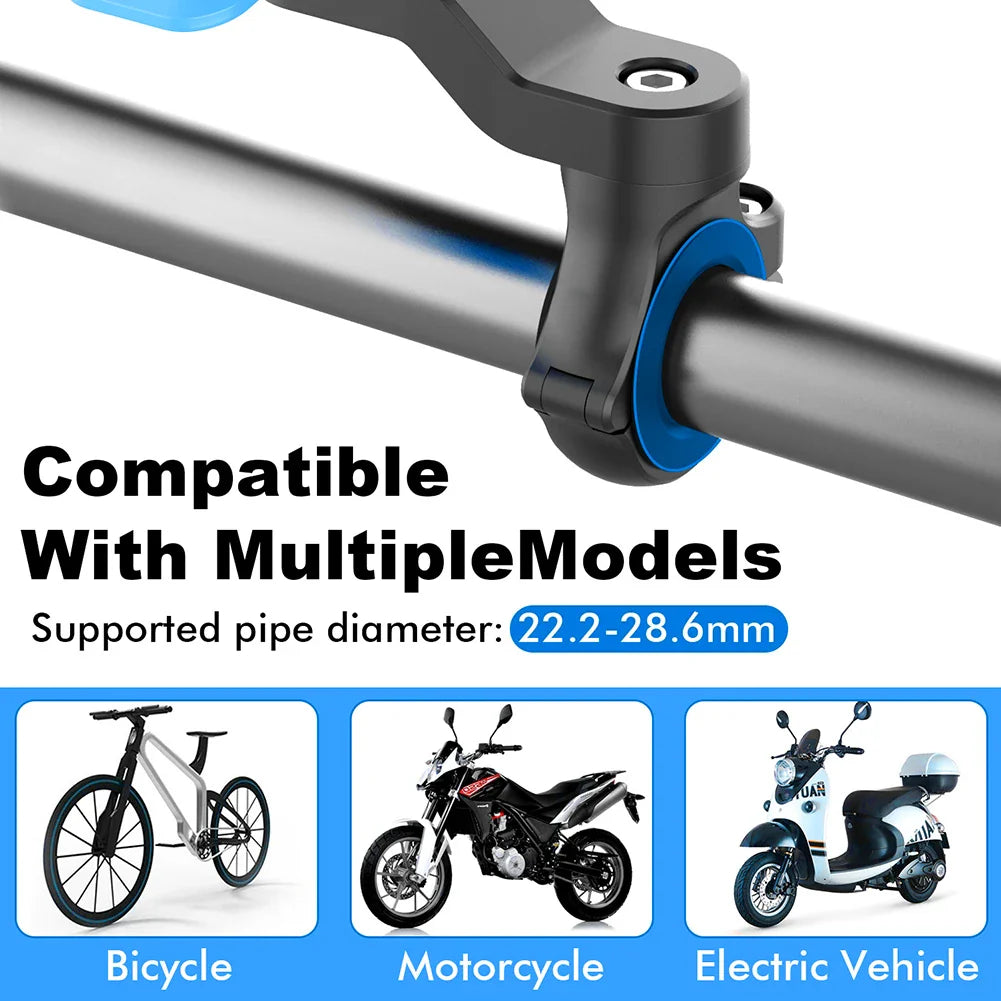 Norvo | RIDELOCK Pro Mount | Støtsikker Telefonholder for Sykkel & Motorsykkel | 360° Rotasjonsbar | For 4.7–7.2" Smarttelefoner