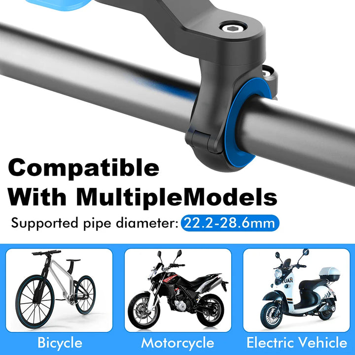 Norvo | RIDELOCK Pro Mount | Støtsikker Telefonholder for Sykkel & Motorsykkel | 360° Rotasjonsbar | For 4.7–7.2" Smarttelefoner