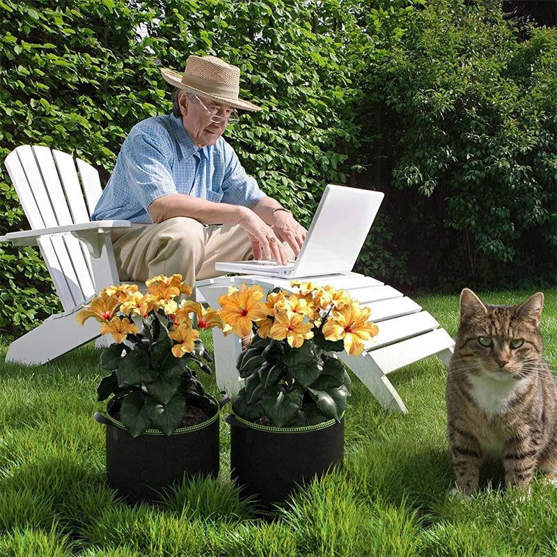 Norvo | Plantingssekk laget av ikke-vevd stoff – Robust hagebeholder med håndtak for planter