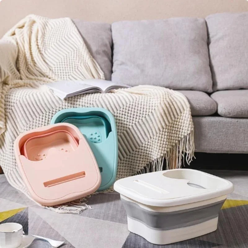 Norvo | Solevia Sammenleggbar Fotbad med Massasje funksjon | Plassbesparende og robust | For fotpleie, pedikyr og avslapning hjemme