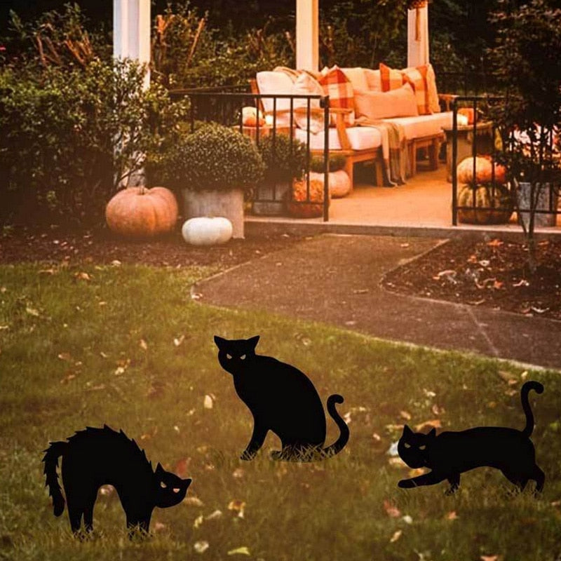 Norvo | 3Pcs Svart Katt Hage Ornamenter