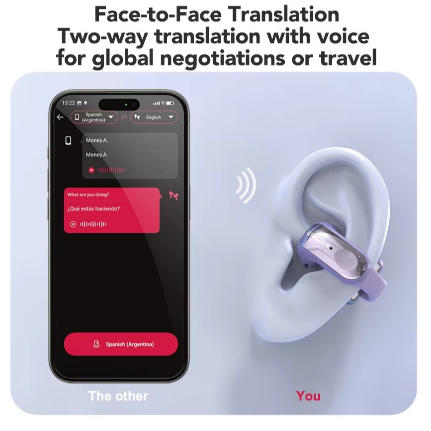 Norvo | XF28 Åpen-Øre True Wireless Oversettelseshodetelefoner med ASMR-funksjoner