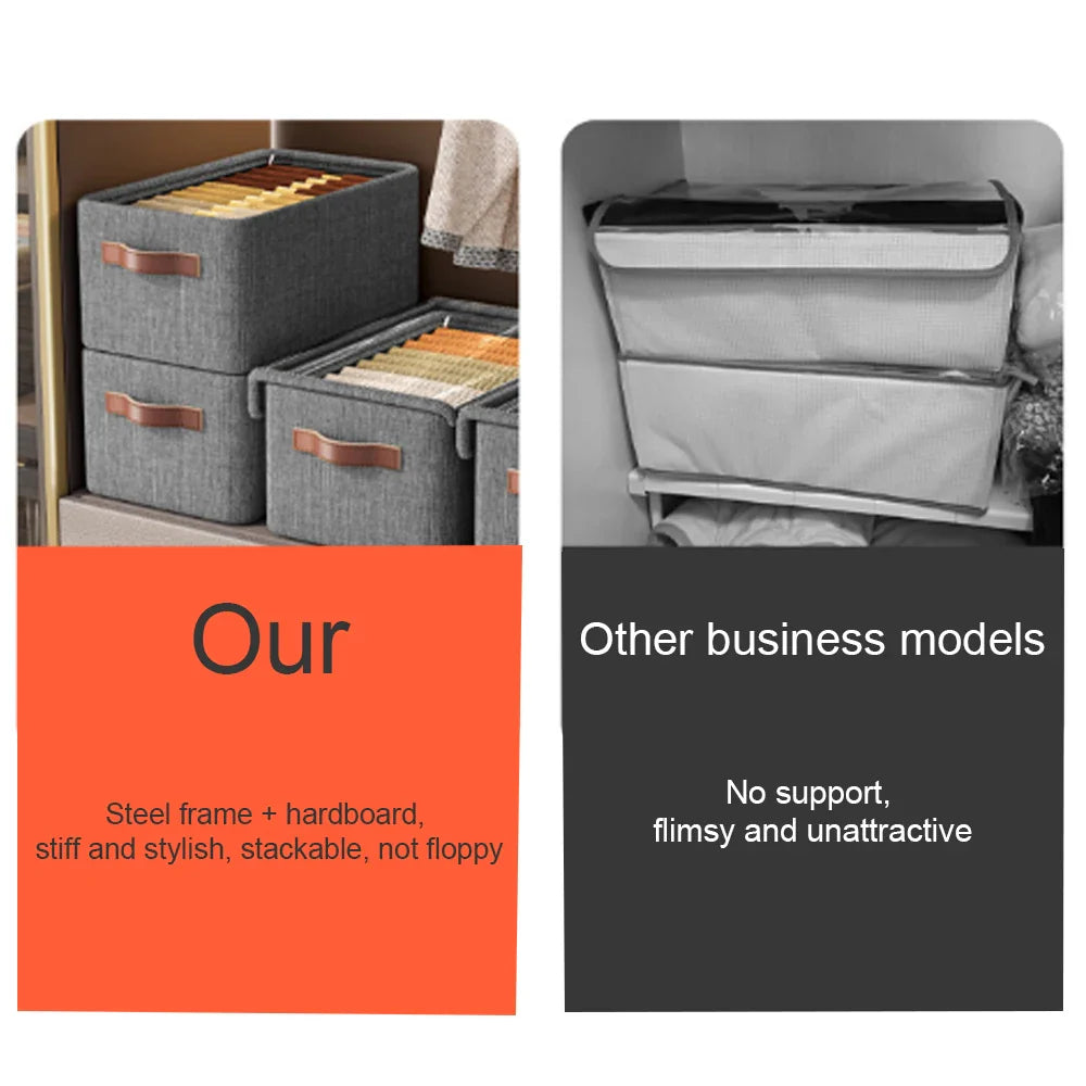 Norvo | Oppbevaringsboks med lokk | Stabelbar | Med håndtak | 47x28x20 cm