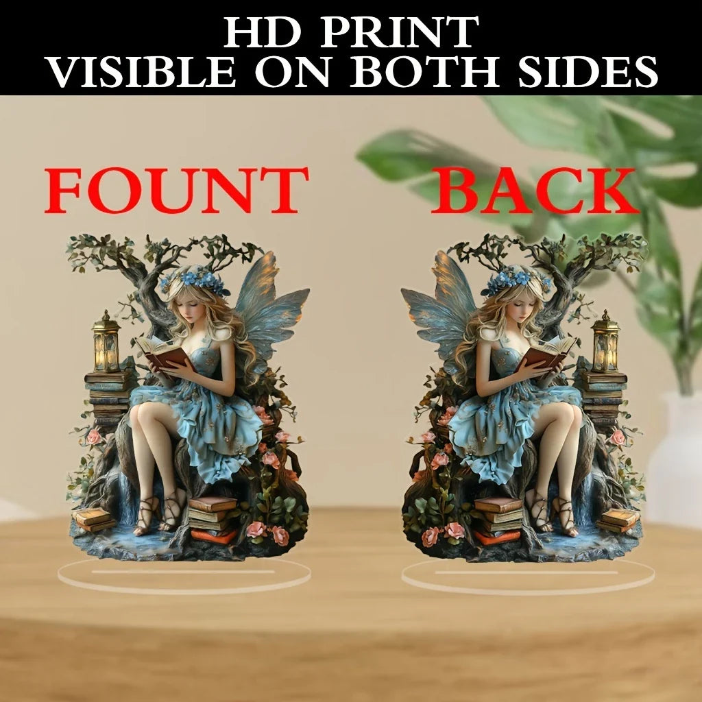 Norvo | Celestia Akryl Borddekorasjon Engel | Eventyr Stativ | 18 cm | Gave & Foto Rekvisitt