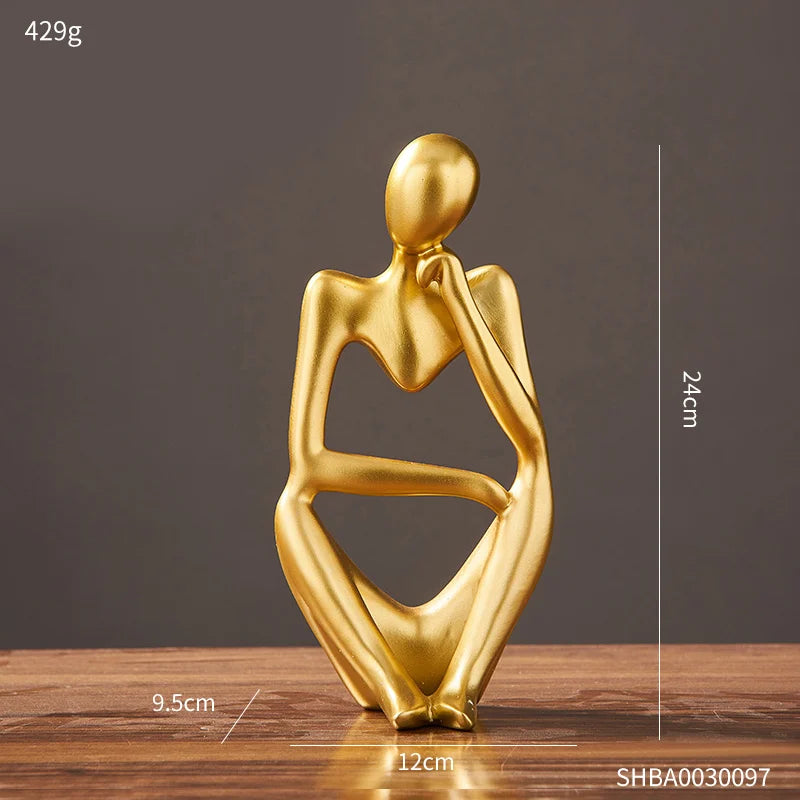 Norvo Decor Abstrakt Skulptur Har Kunst Gullstatue Stue Norvo Dekorasjon Kontor Skrivebords Tilbehør Håndverk Ornamenter