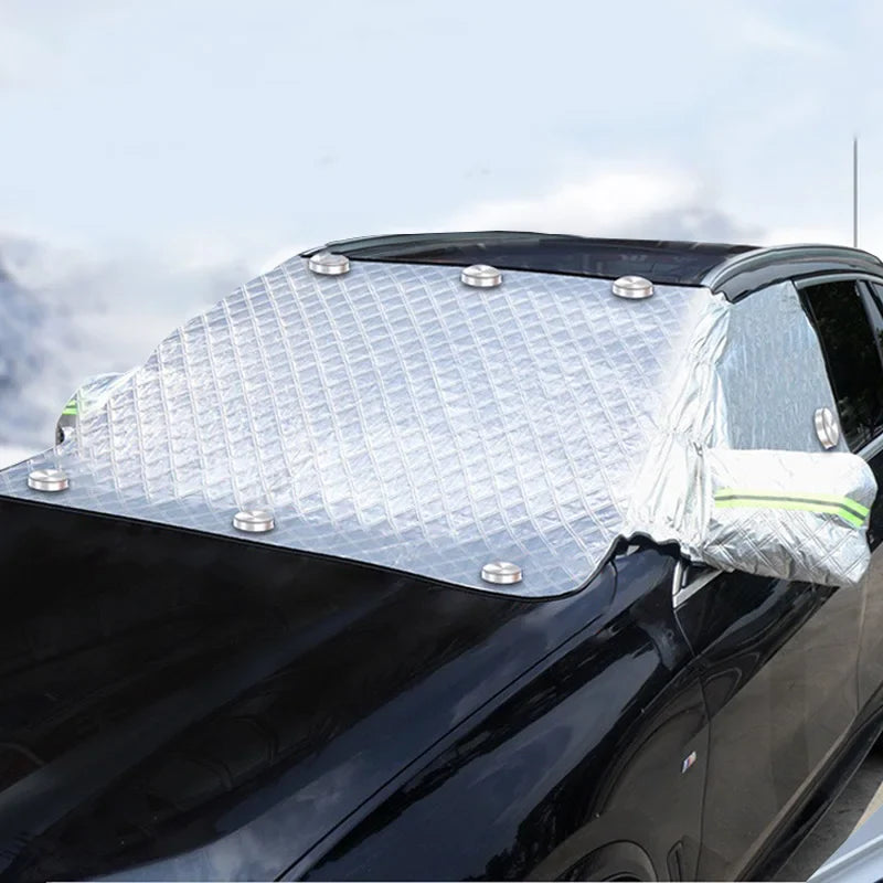 Norvo | FrostGuard Ultra | Ekstra Stor Bilvindusbeskyttelse | 3-vindusdesign | Beskyttelse Mot Snø, Is, Sol & Støv | Vindbestandig & Rask Installasjon