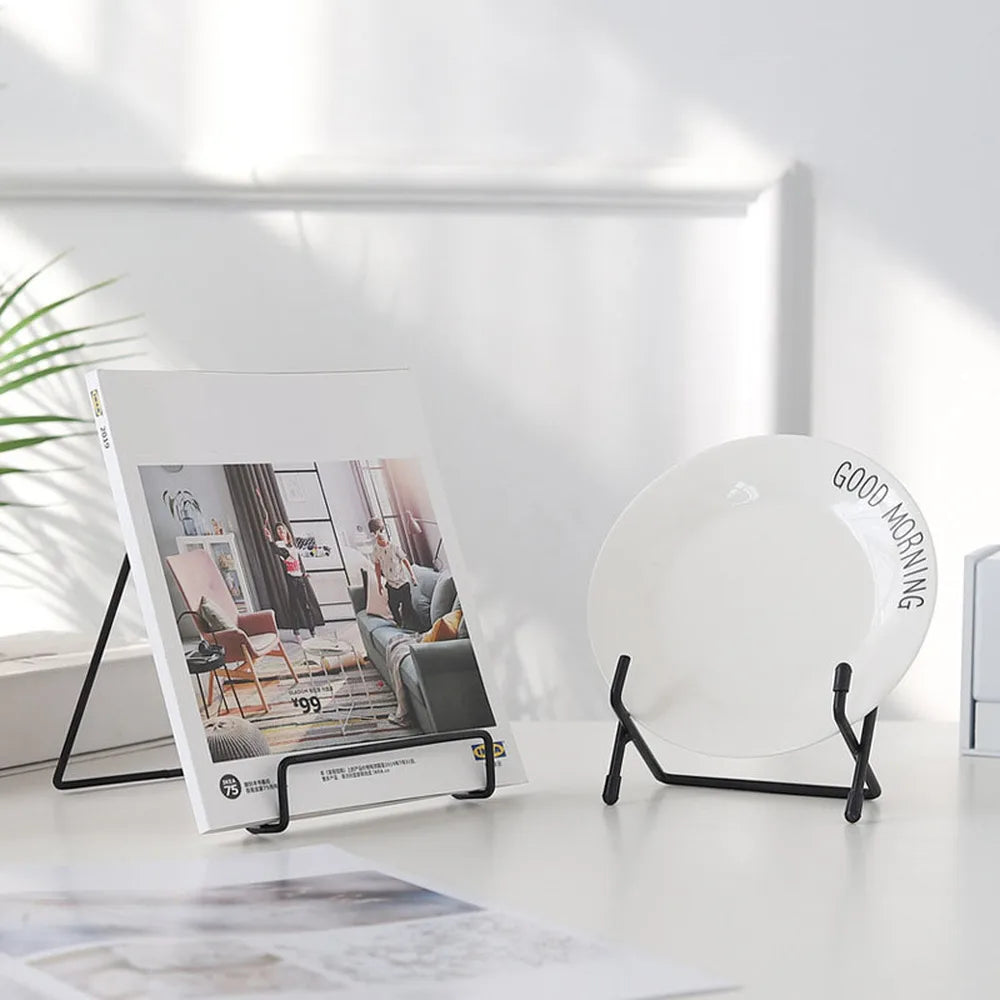 Norvo | Iron Art Multi-Use Display Stand: Allsidig magasin-, servise-, bilde- og fotobokoppbevaringsstativ for boligtilbehør