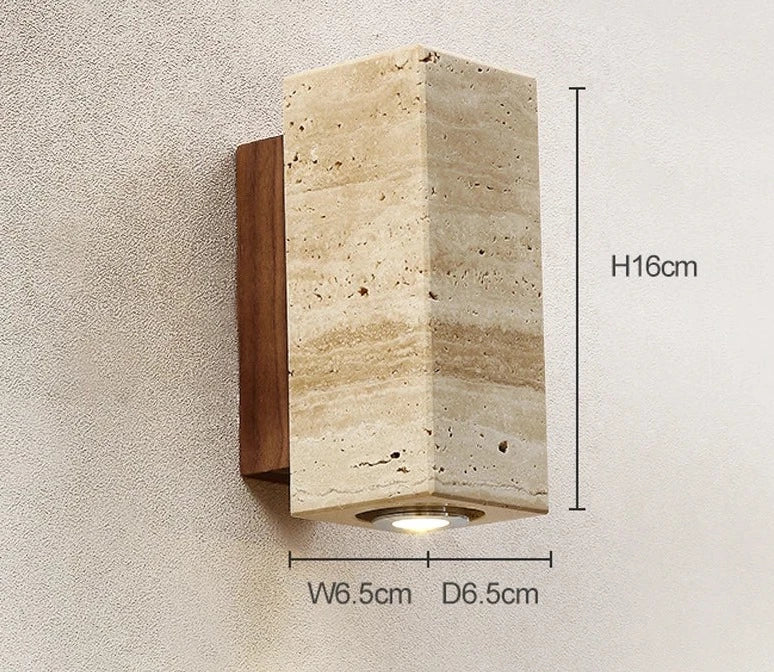 Norvo | Moderne Naturlig LED Vegglampe laget av Travertin