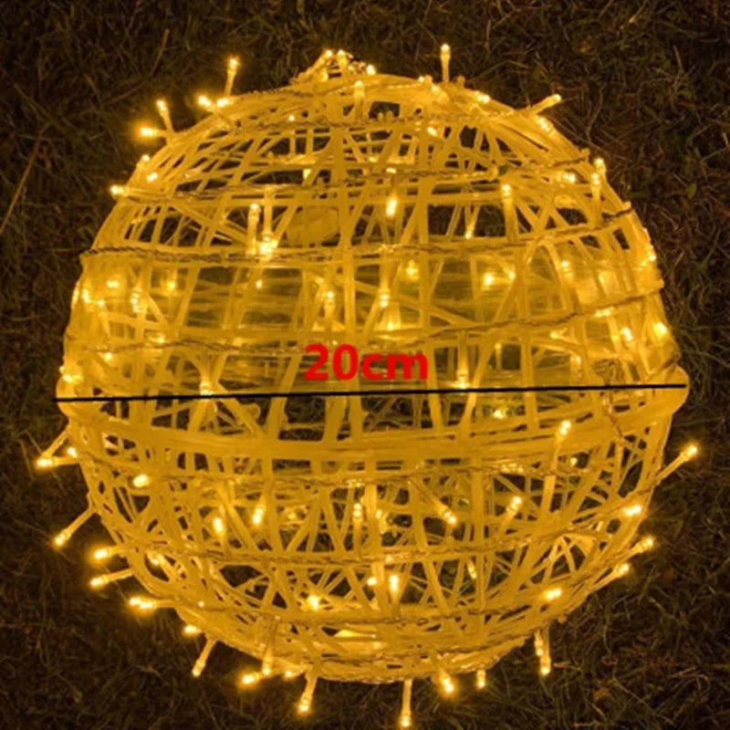 LED Rattan Ball String Lights – Dekorativ utendørs belysning for hager og fester | Norvo