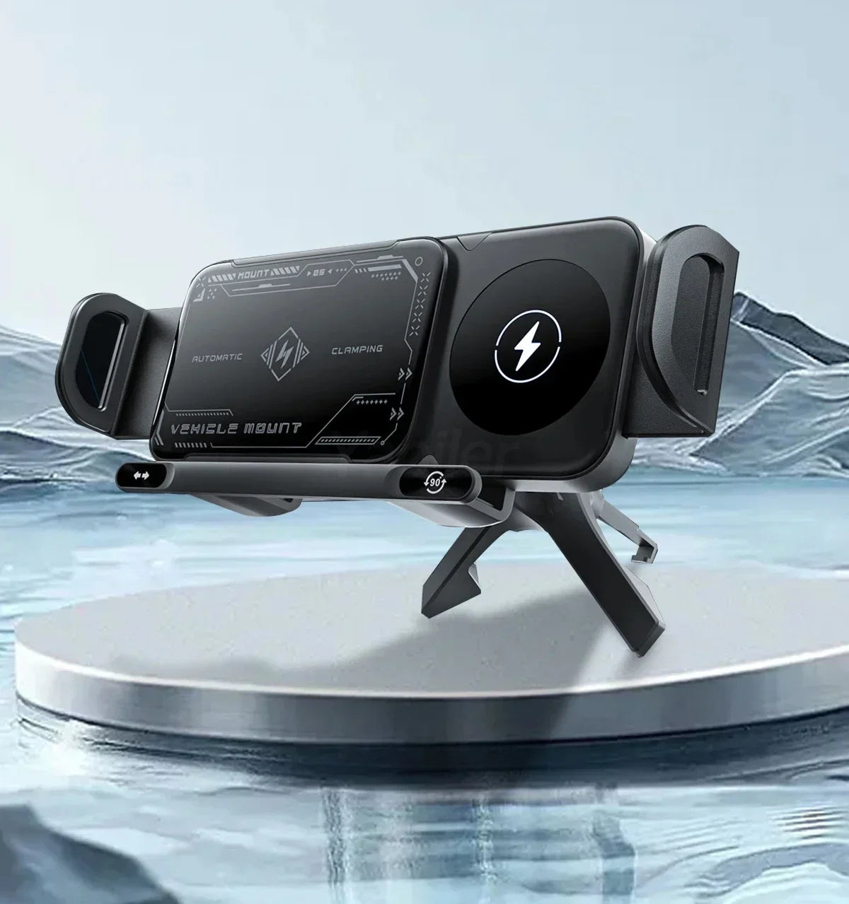 Norvo | Trådløs Hurtiglader Flip Biltelefonholder