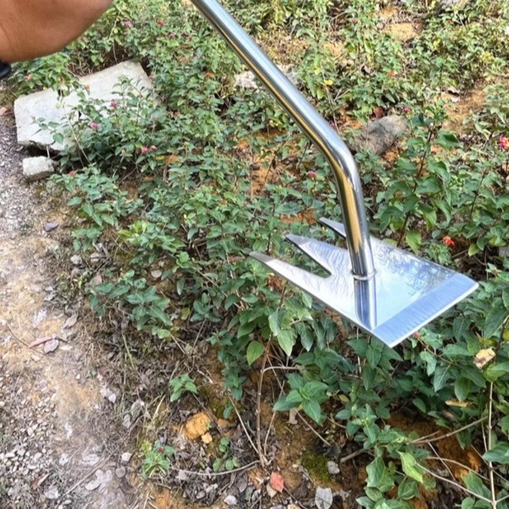 Norvo | Rootix Ugressfjerner med 3 Kinnene | Rustfritt Stål | Ergonomisk Håndtak | For Bedpleie & Jordløsning