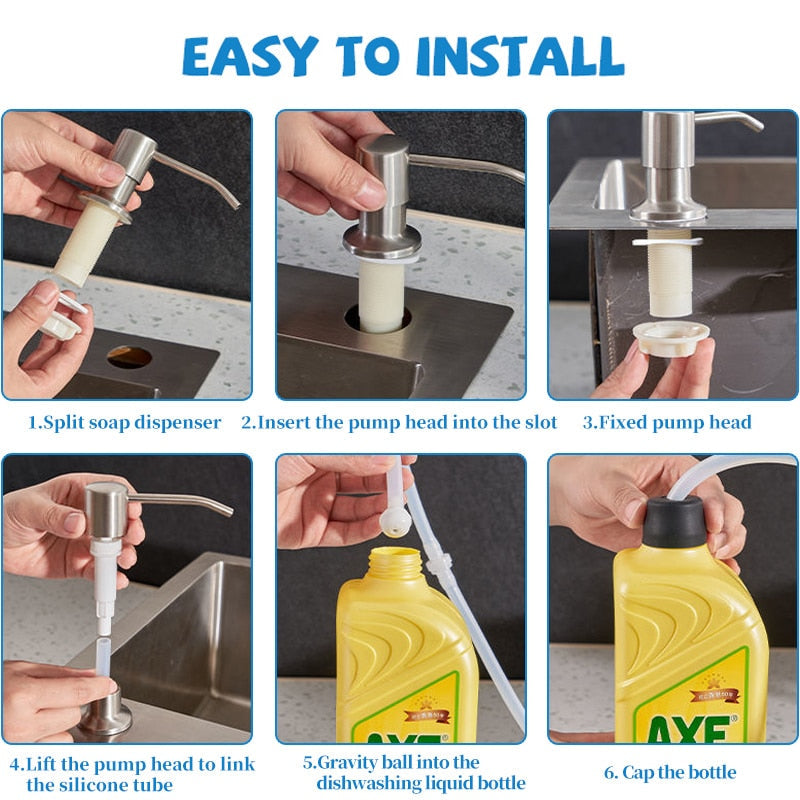 Norvo | Kjøkkenvask Innebygd Flytende Såpedispenser Kit