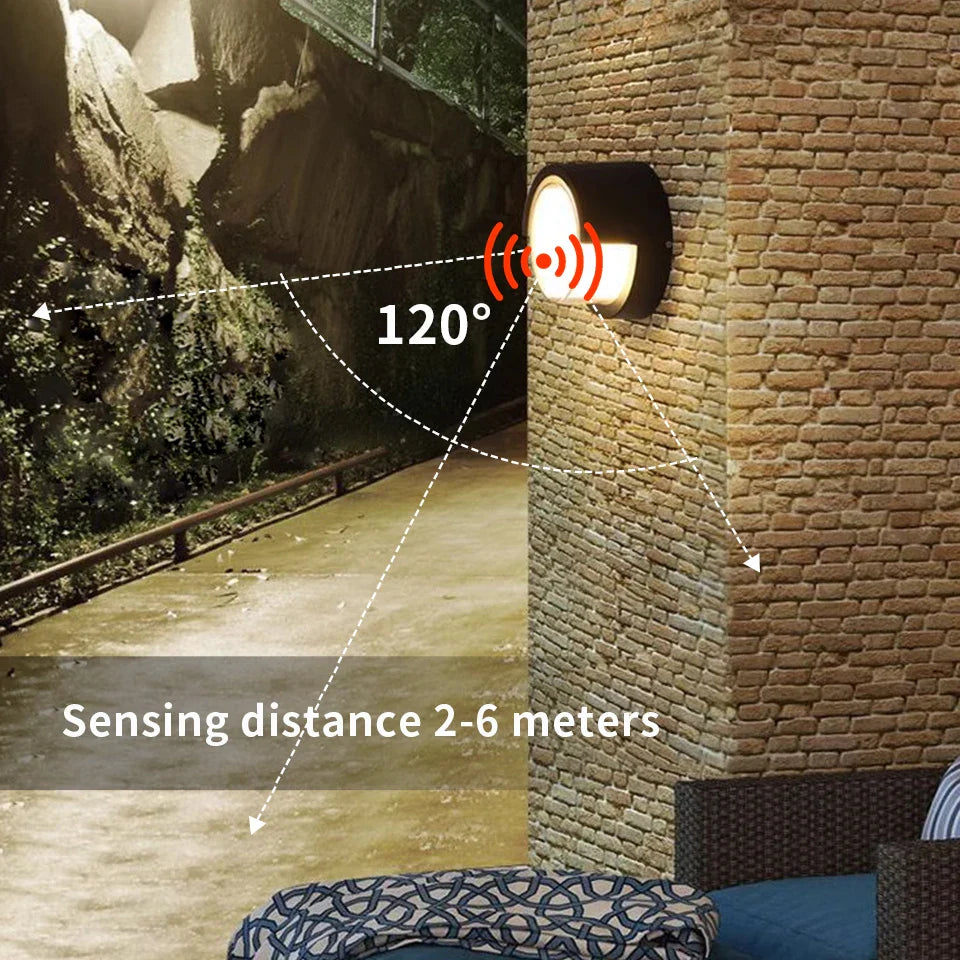 Norvo | LED Vegglampe LumoGuard | Med Radar Bevegelsessensor | 6W/12W | Varm & Kald Hvit | IP66 Vanntett