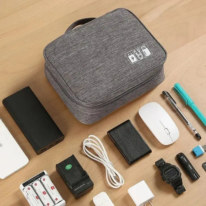 Norvo | ORGAZIP Tech Organizer | Stor Kabelveske for Reiser | Vanntett & Multifunksjonell | For Power Banks, Kabler & Tilbehør