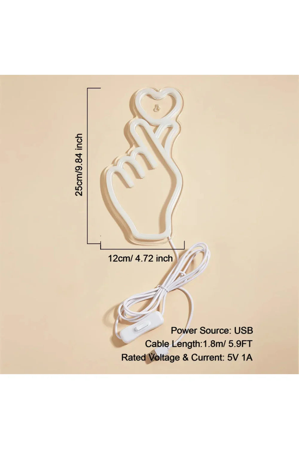 Norvo | Hånd Hjerte LED Neon