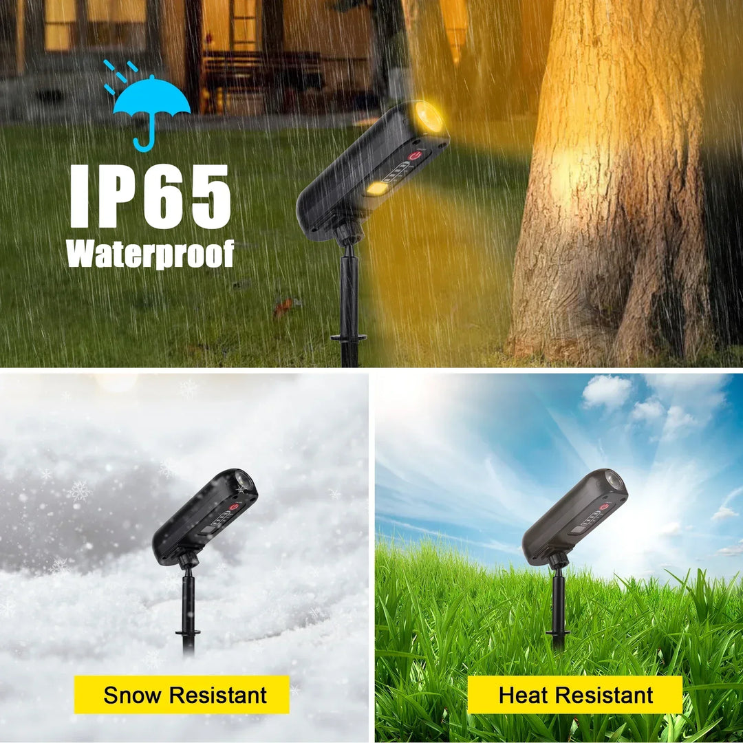 Norvo | Luminoa SolarGlow Solhagen Spotlight LED | Fargeendring & Varme Hvit | Vanntett | For Hage, Terrasse & Landskap | 6–8 Timer Lysvarighet