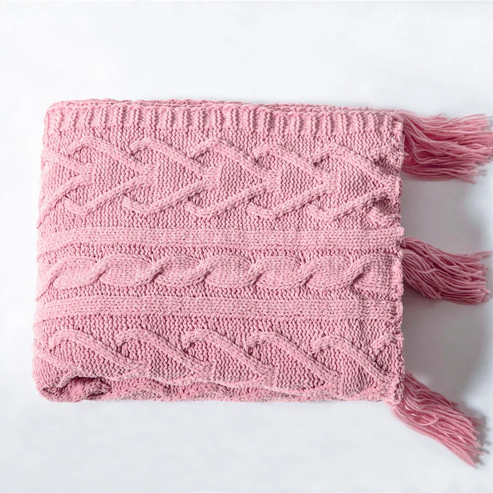 HeartCozy Blanket – Luxe Chenille Blanket with Heart Fringes Norvo