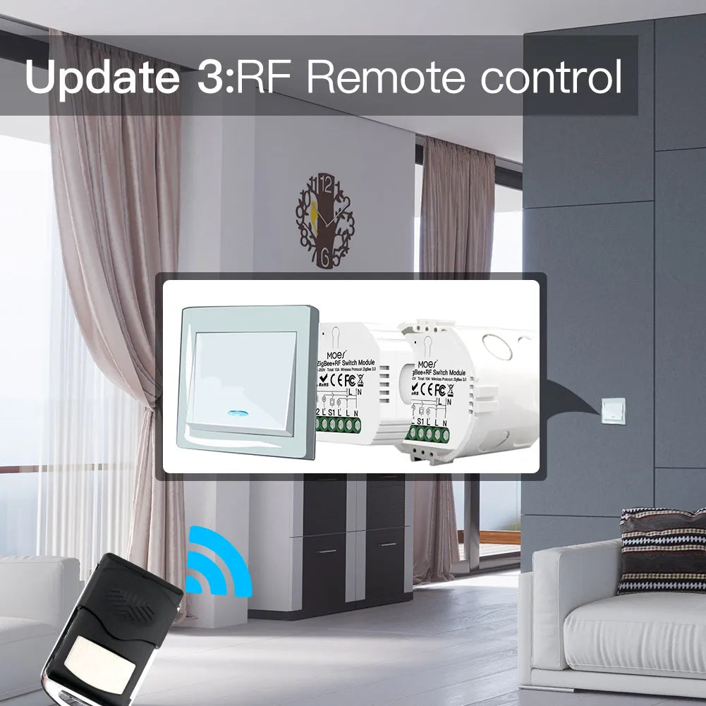 Tuya ZigBee Smart Light Relay Switch Module - WiFi Kontroll via SmartLife Google Alexa Apper