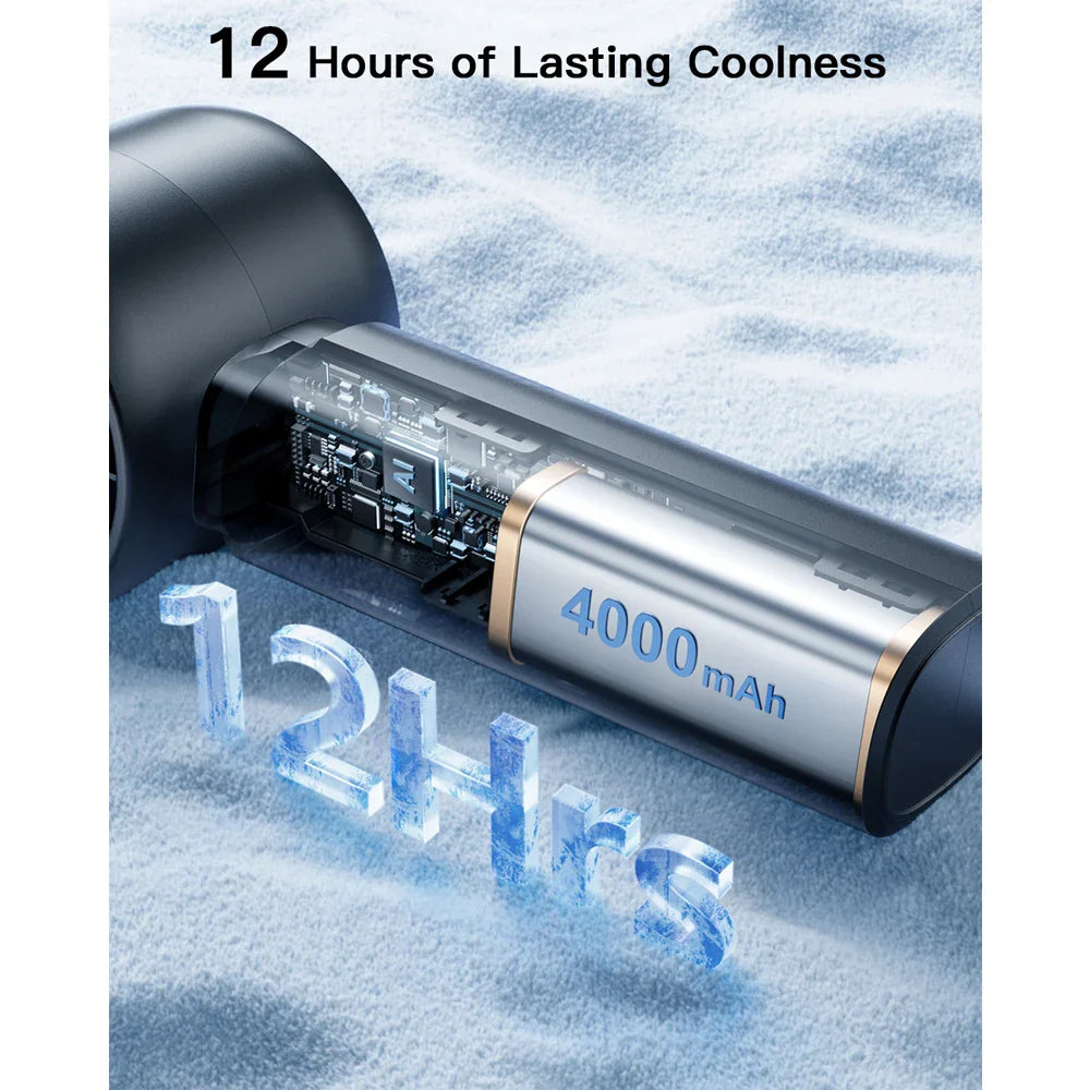 Norvo | Venturox Mini Håndvifte med LED-skjerm | 5-hastighets turbo vifte | 4000mAh batteri | Reisevifte for strand og ferie