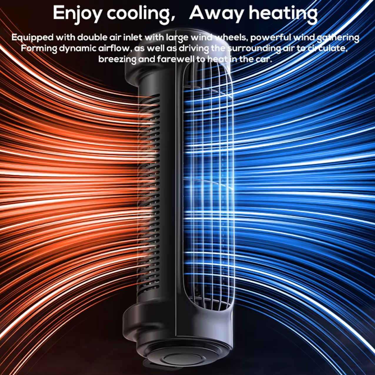 Norvo | Bærbar USB bilsete vifte med justerbar hodepute stropp