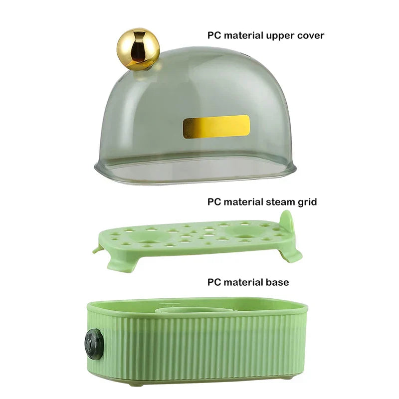 Norvo | 120W 220V Elektrisk Eggkoker & Egg Poacher - Automatisk Mini Frokostmaskin for 2 Egg, Bærbar Damper