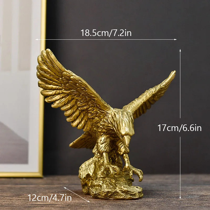 Norvo | Harpiks Gullørn Statue Kunst Dyremodell Samling Ornament Hjem Kontor Skrivebord Feng Shui Dekor Figurer enkel