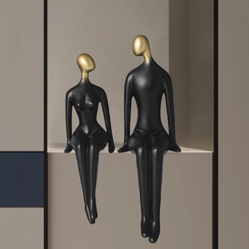 Norvo Decor Abstrakte Par Figuriner Minimalisme Innredning Tilbehør TV-Skap Ornamenter Stue Dekor Gaver