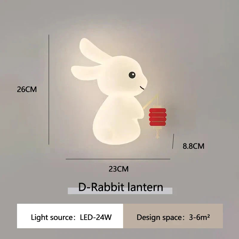 RabbitGlow Lampe - Leken LED Barnas Vegglampe Norvo