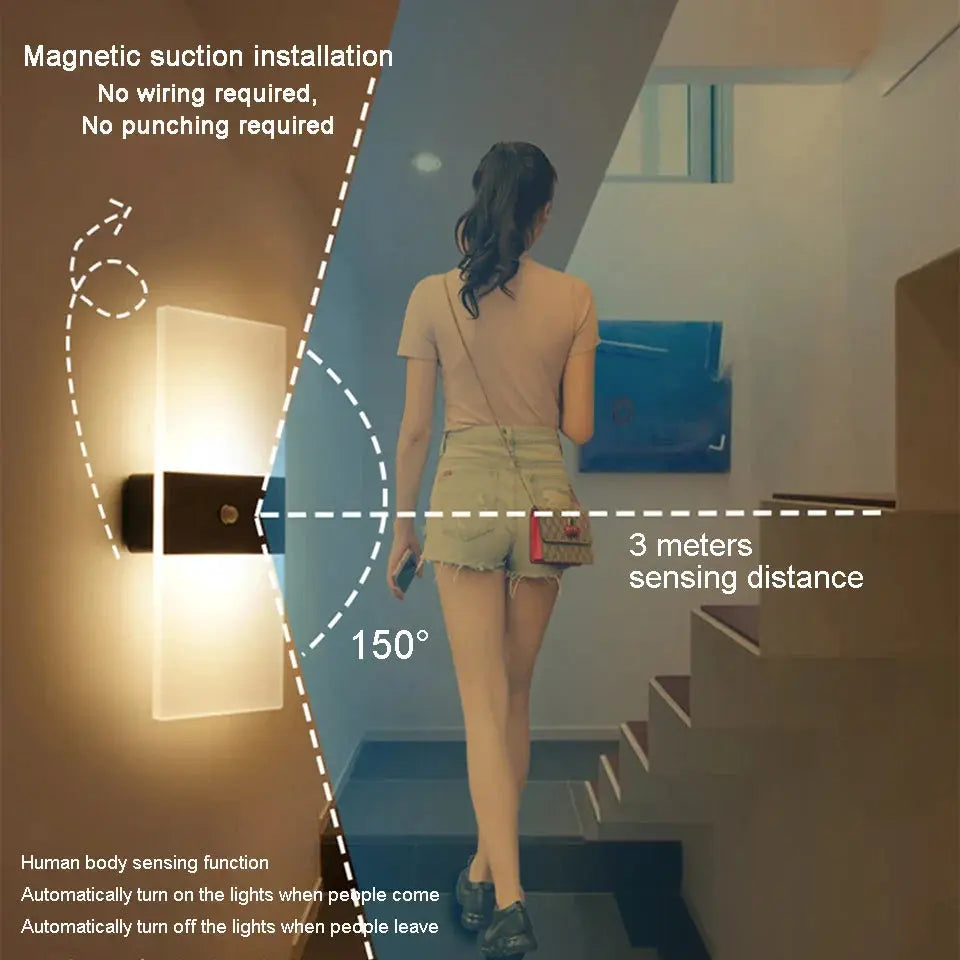 Lumière Éclatante - Berøringsløsning Vegglampe USB-oppladbar