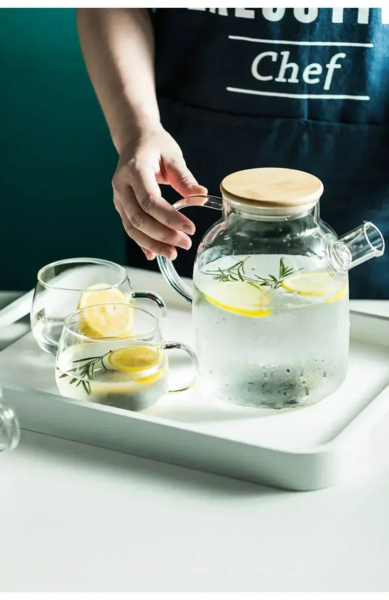 Norvo | 1.8L Gjennomsiktig Borosilikatglass Tekanne – Varmebestandig stor klar tekanne for Puer, Blomsterte, Kontor & Hjem