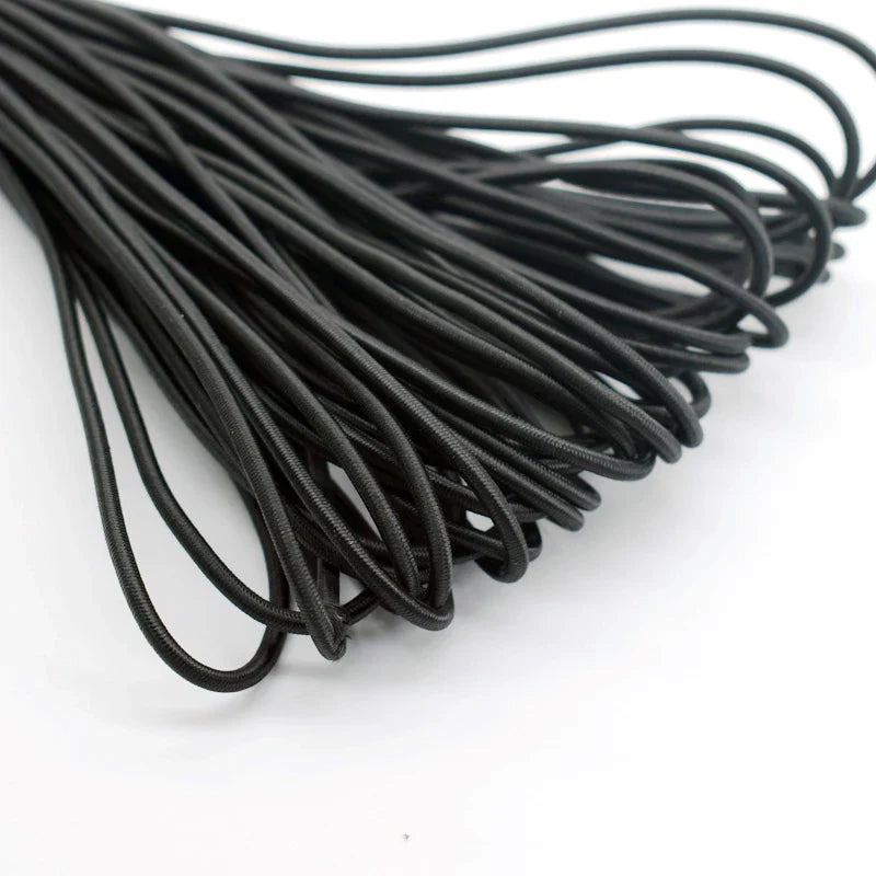 Norvo | Høykvalitets sterkt elastisk tau – Hvitt/sort gummibånd for DIY-søm og håndverk, tilgjengelig i 1/2/3/4/5MM