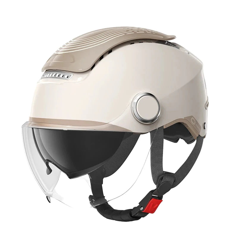 Norvo | Åpen ansikts motorsykkelhjelm med doble linser og pustende sommerdesign – RiderMax