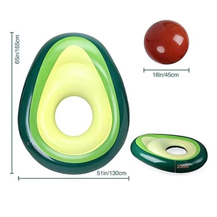 Norvo | Oppblåsbar Avokado Badeflote med Avtakbar Ball