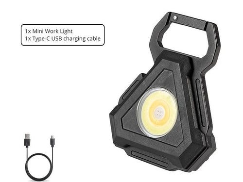 Norvo | Mini LED Lommelykt USB Korkåpner Nøkkelring